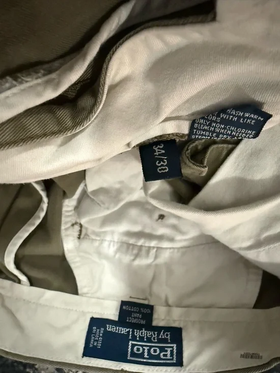Lot Of 3 Ralph Lauren Polo Men’s 33x30 Khaki, Tan Casual Pants Slacks - Picture 10 of 11